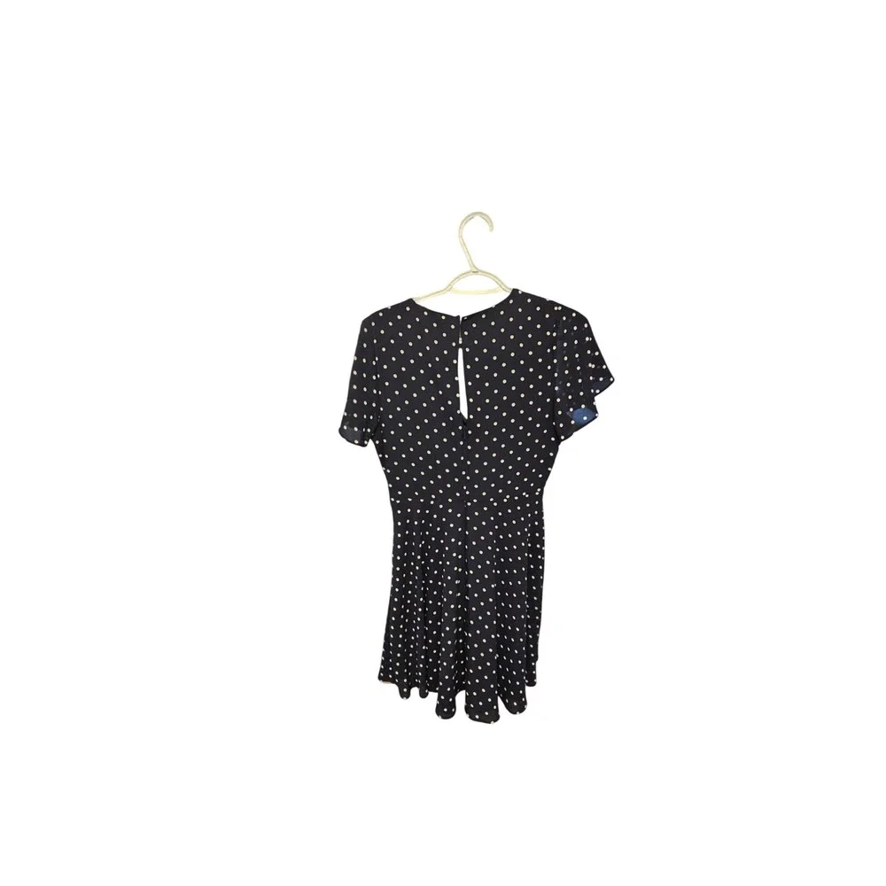 Express Navy Blue Polka‎ Dot Fit and Flare Mini Dress Size 6 NWT